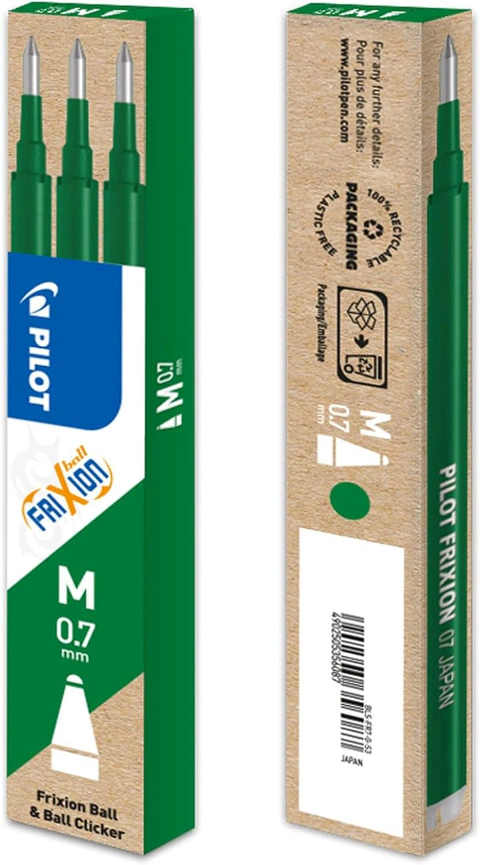 RECAMBIO PILOT FRIXION BALL VERDE BLISTER 3