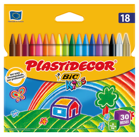 CERA PLASTIDECOR C/18 COLORES SURTIDOS NUEV