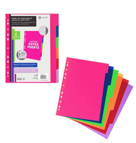 SEPARADOR POLIPROPILENO A4 EXTRA FUERTE 6 P